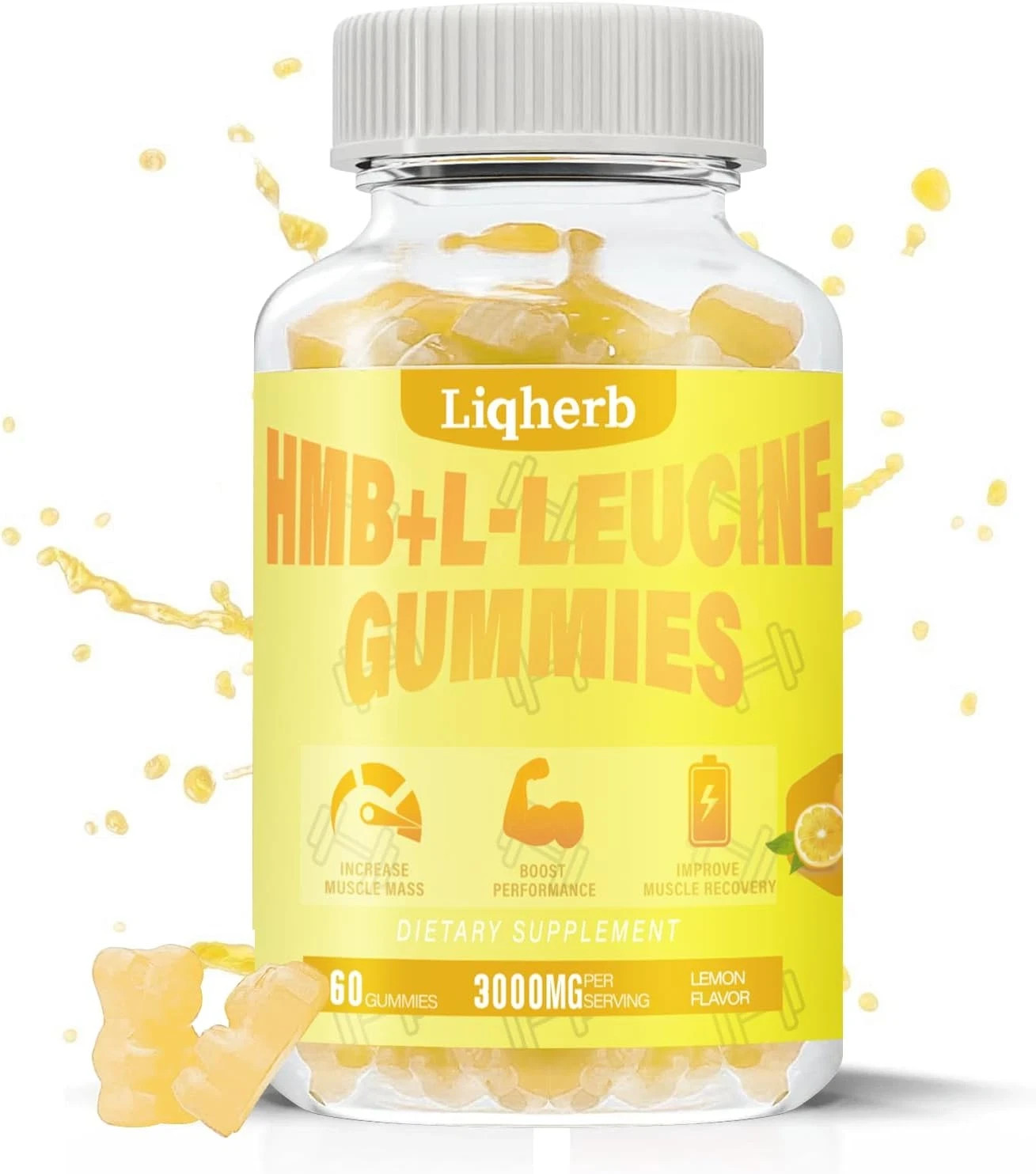 Two Bottles (120) Liqherb Supplements 3000mg HMB L-Leucine Gummies |EXP 11/26|