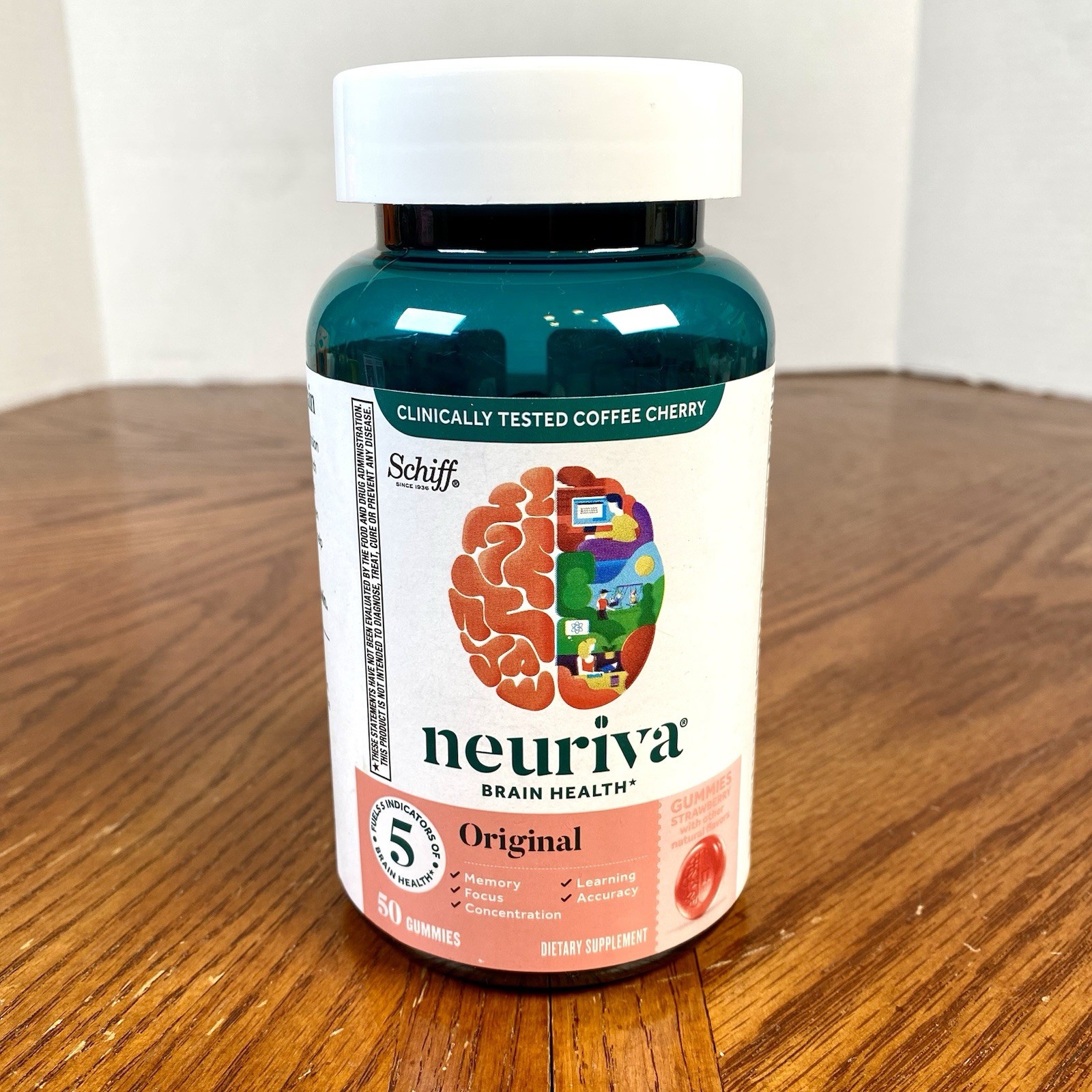 Neuriva Original ~ Brain Health ~ 50 Strawberry Gummies, Schiff ~ Exp 02/2027