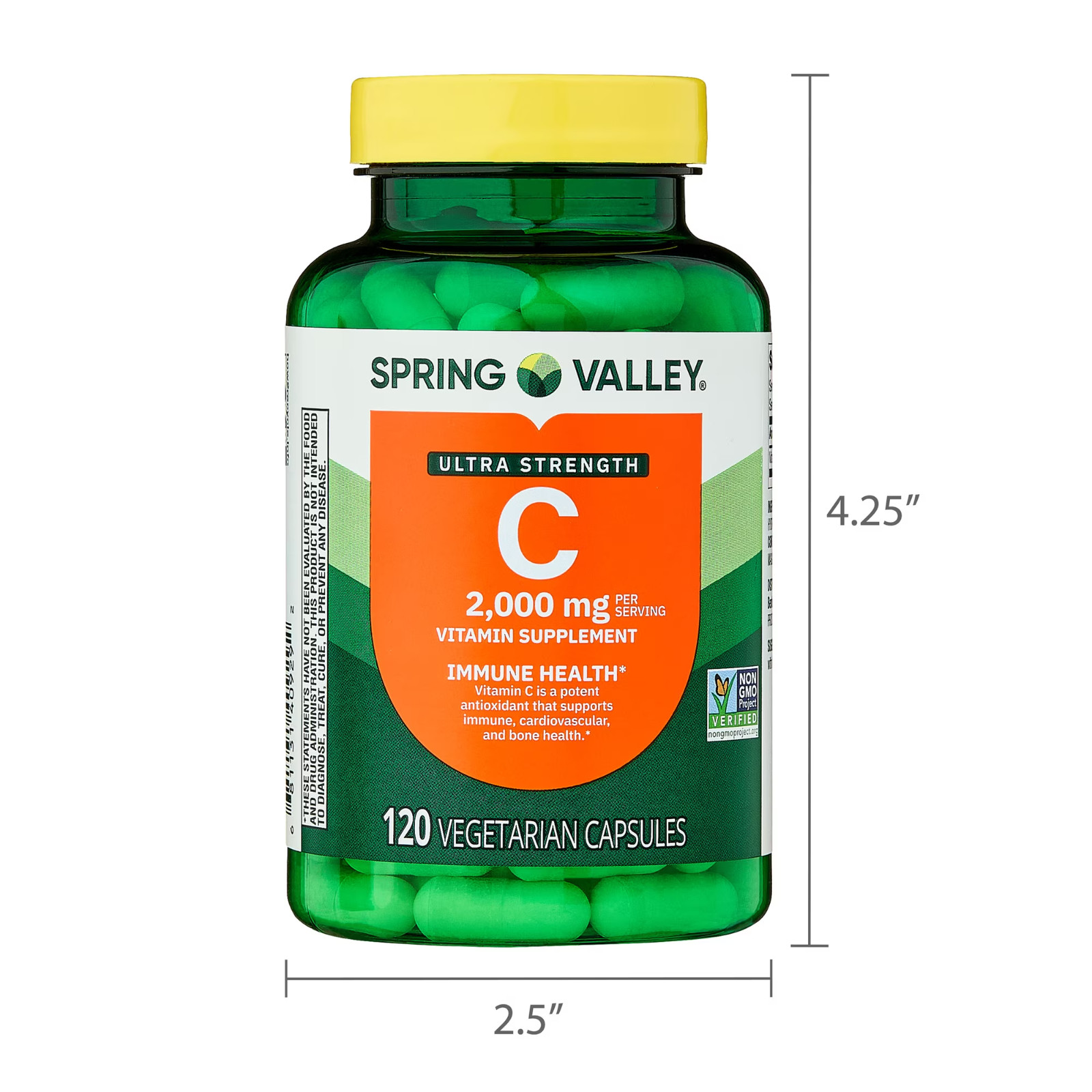 Spring Valley Ultra Strength Vitamin C, 2,000 mg, 120 Count, Dietary Supplement