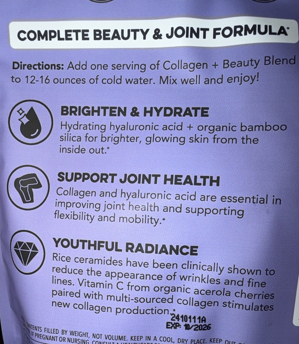 Clean Simple Eats Collagen + Beauty Blend, Blackberry Lemonade, 30 Servings
