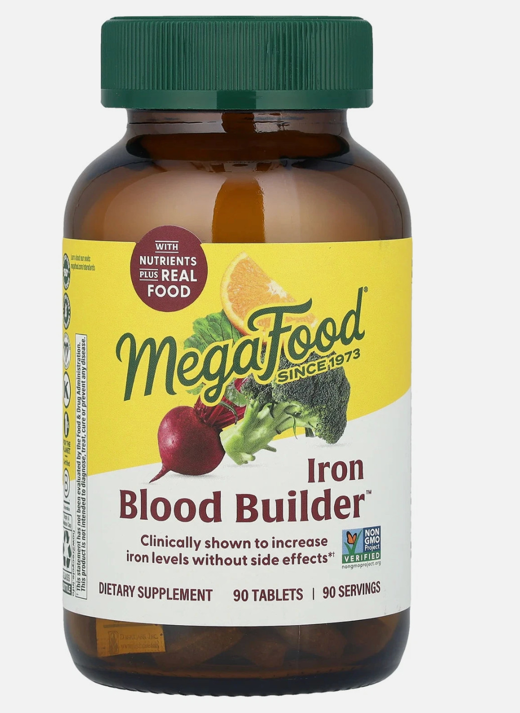 MegaFood Blood Builder Energy, Iron, Vitamins C B12 Folic Acid 90 Tablets 01/28