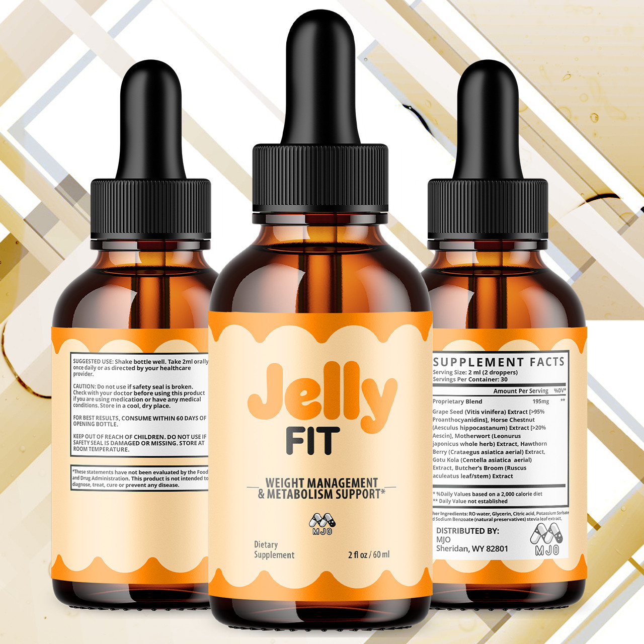 (3 Pack) Jelly Fit Advanced Formula Drops for Fitness & Energy 90 Servings