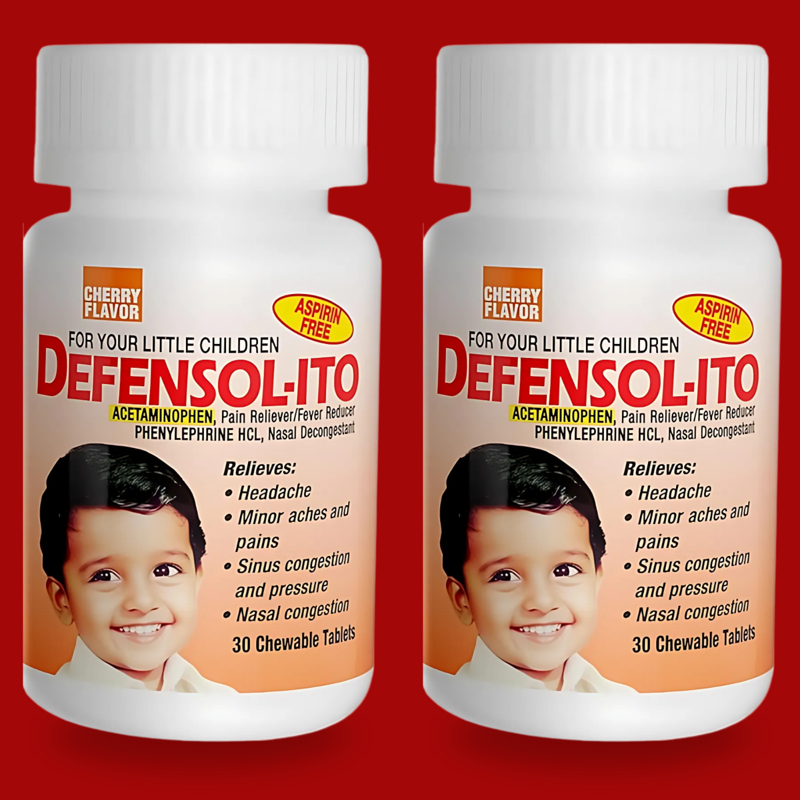 Menper Defensolito Kids’ Chewable Tablets – Aspirin-Free, 30 Count (2-Pack)