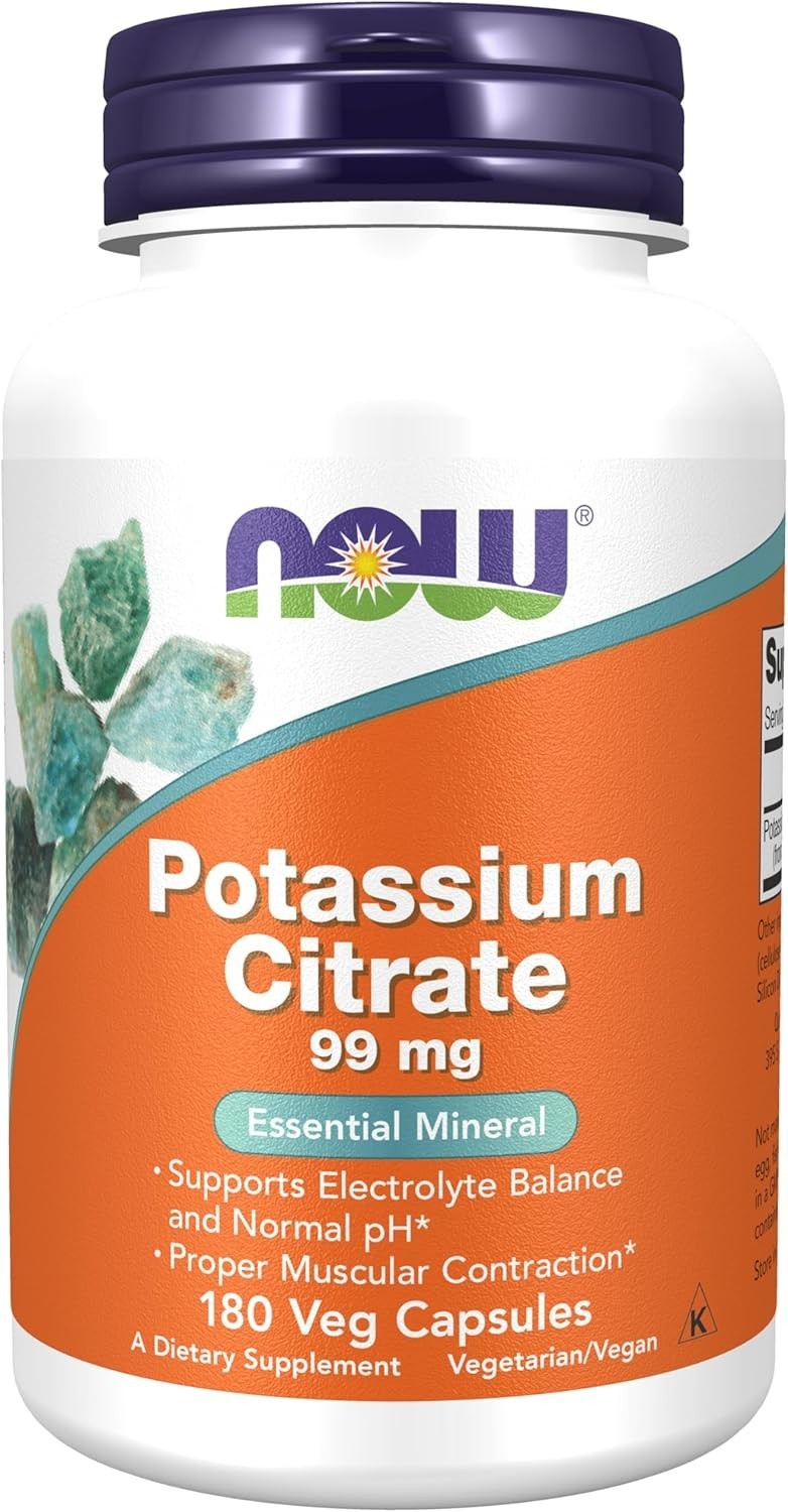 NOW FOODS Potassium Citrate 99 mg 180 Veg Capsules