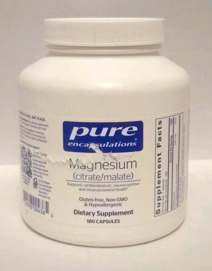 Pure Encapsulations Magnesium Citrate Dietary Supplement Capsules – 180 Count
