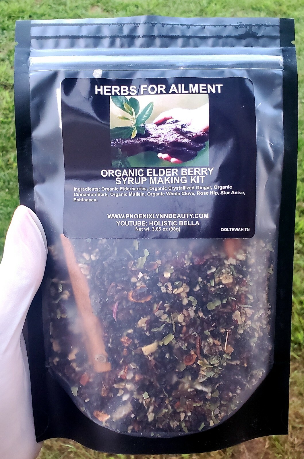 Elderberry Syrup Kit – Makes 32oz – Organic Ingredients – Comes with Brewing Bag