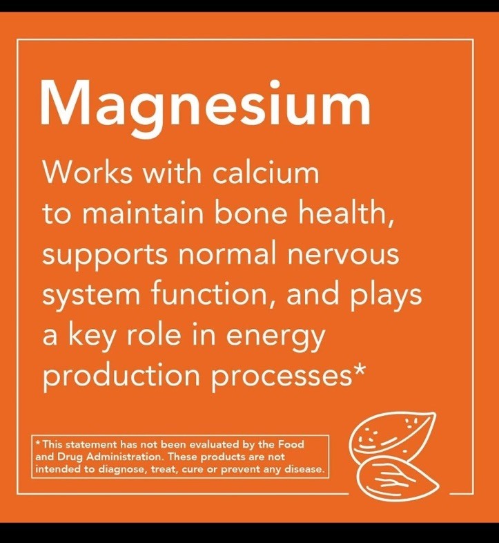 NOW FOODS Magnesium 400 mg 180 Veg Capsules Exp 3/2029