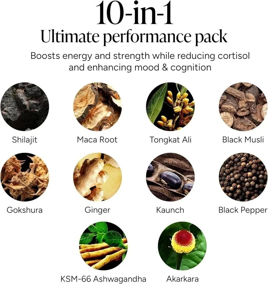 Root Labs 10-in-1 Alpha Gummies | Shilajit, Ashwagandha, Maca, Tongkat – 60 Ct