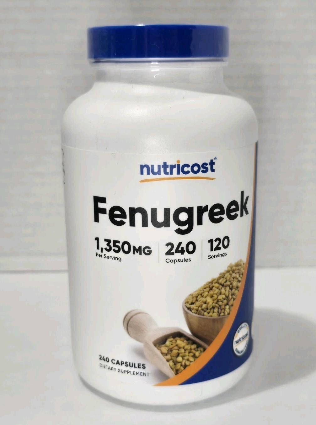 Nutricost Fenugreek Seed 1350mg – 240 Capsules (Non-GMO) Gluten Free EXP 02/2029