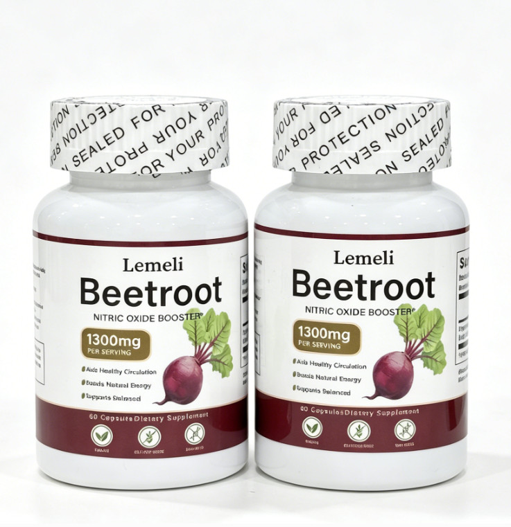 2 Pack Lemeli Beet Root 1300mg 60 Caps Enhanced Formula