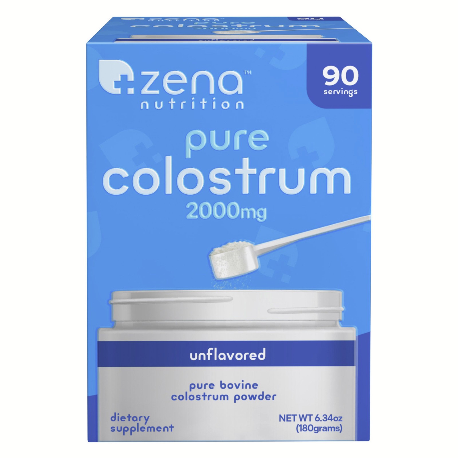 Zena Nutrition Pure Colostrum 6.34 Oz, 90 Servings (2000mg per Serving)