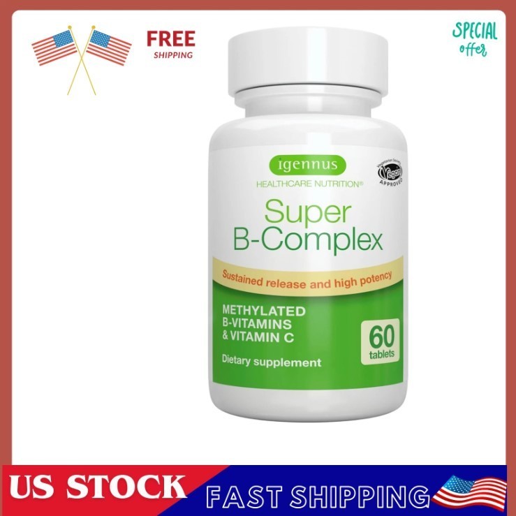 Igennus Super B-Complex Methylated B Vitamins, 60 Small Tablets