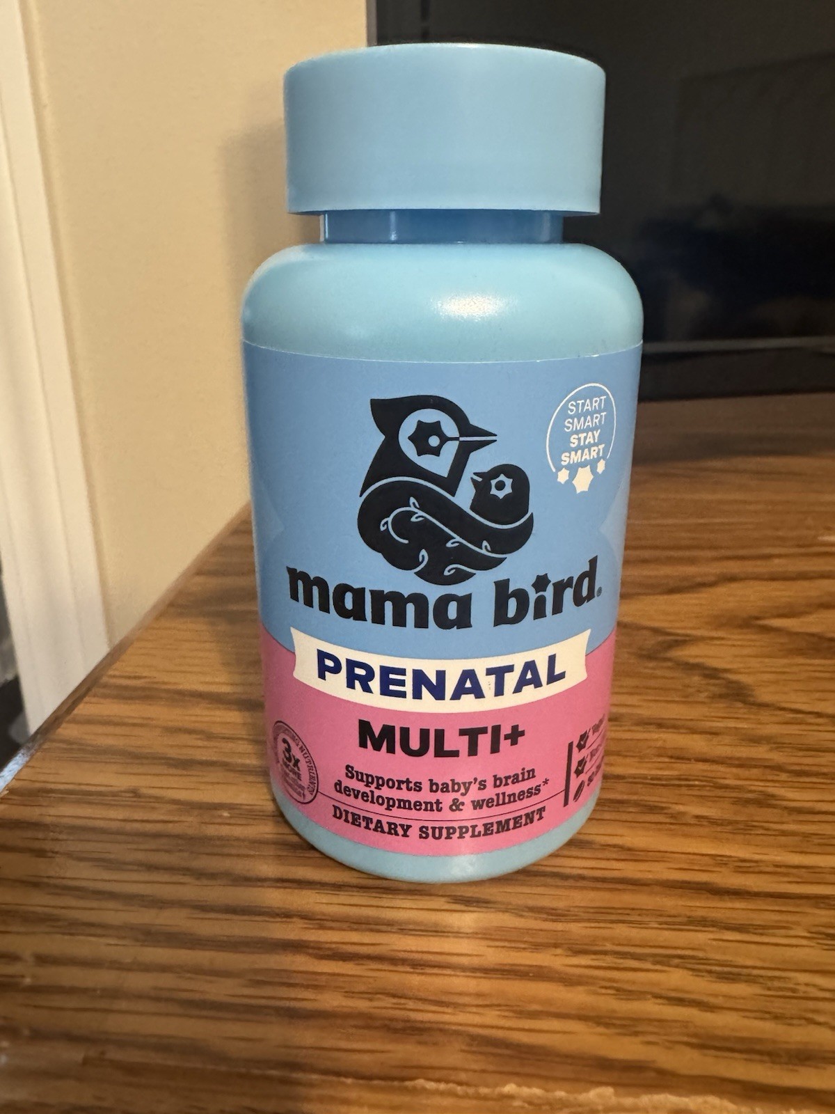 Mama Bird Prenatal Multi + Vitamin 30 Capsules – Vegan, Non-GMO Exp 09/2026