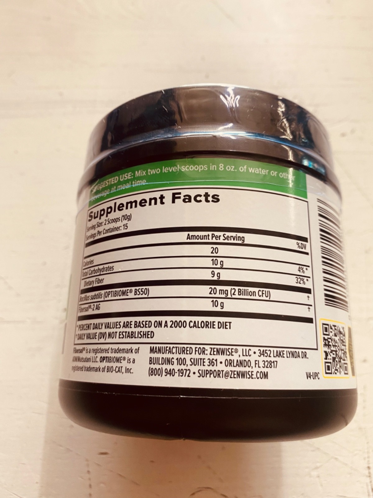 Zenwise Daily Prebiotic Fiber (10g per Serving) Gut Health 5.29oz EXP 08/2027