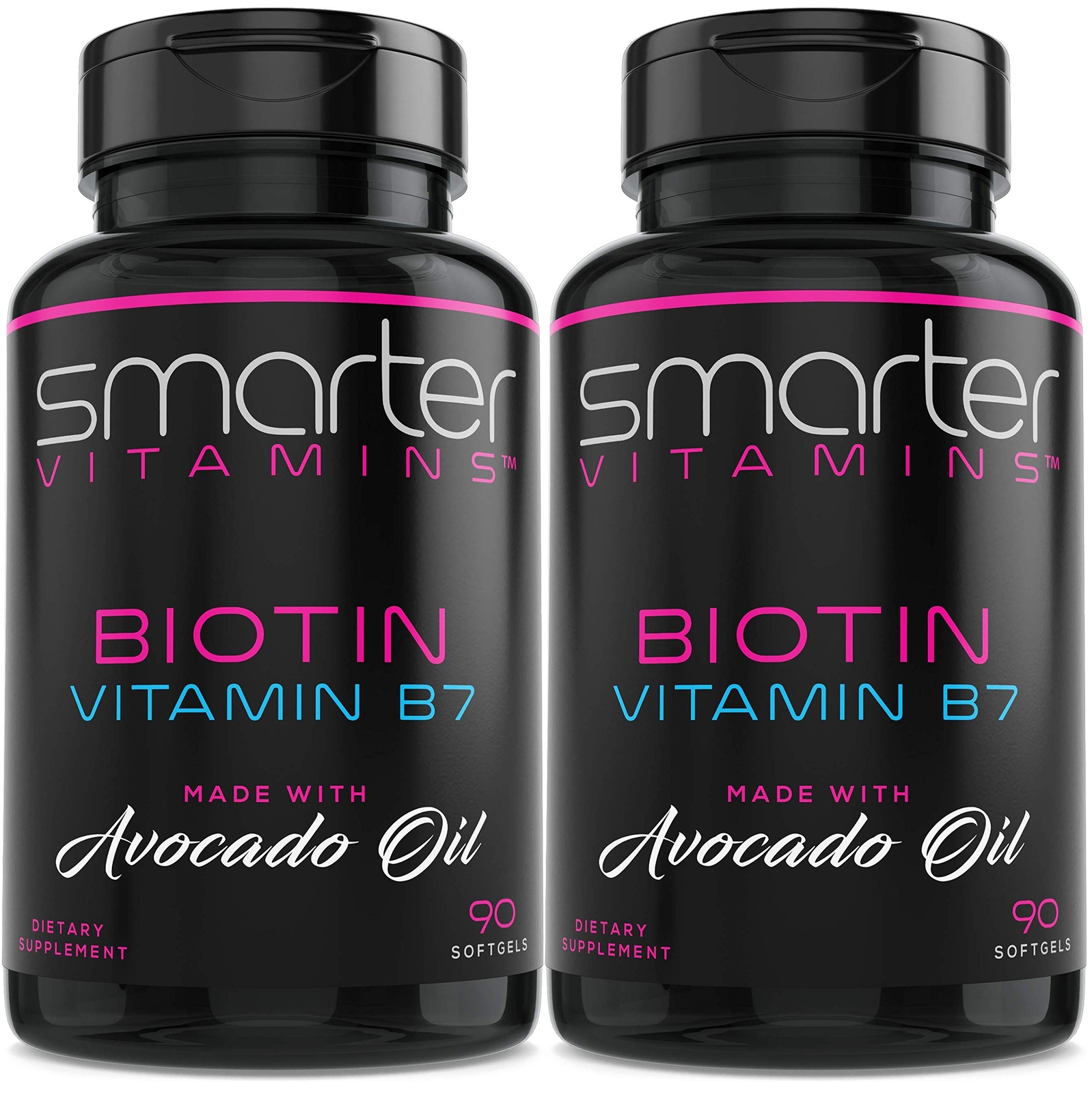 2 Pack Smarter Biotin 5000mcg in Avocado Oil Vitamin B7 Non-GMO 90 Mini Liqui…