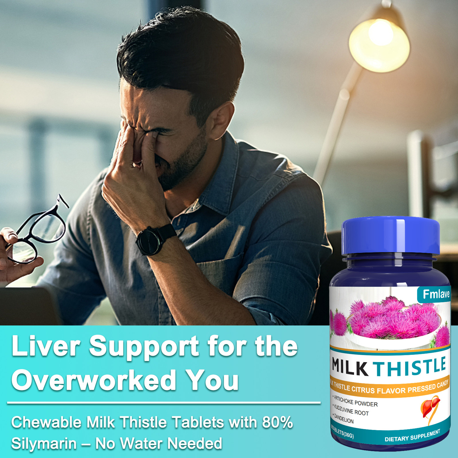 Liver Cleanse Detox Repair Formula w/Turmeric, Milk Thistle Dandelion 3pcs 180ct