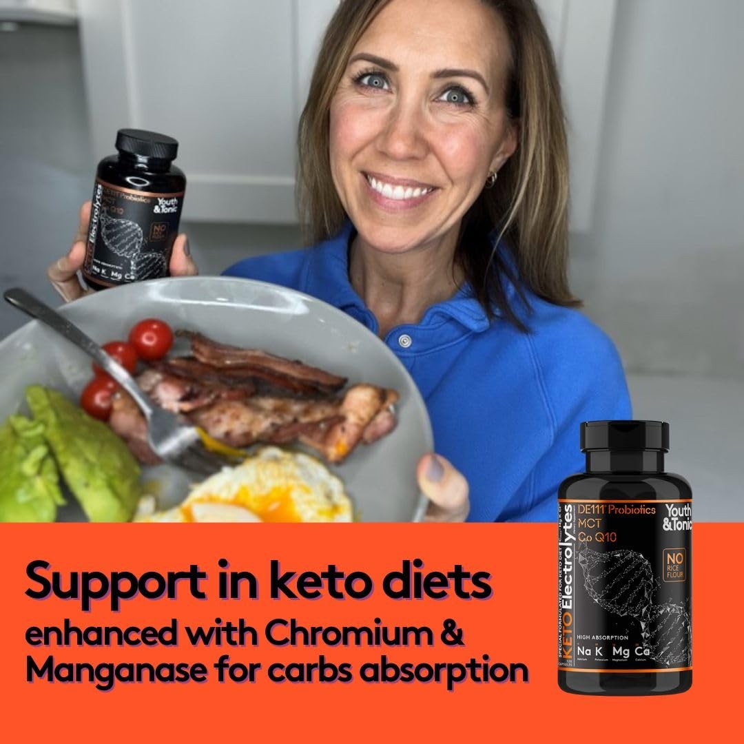 Keto Electrolyte Capsules with MCT, Magnesium, Potassium & Zinc – Probiotics,…