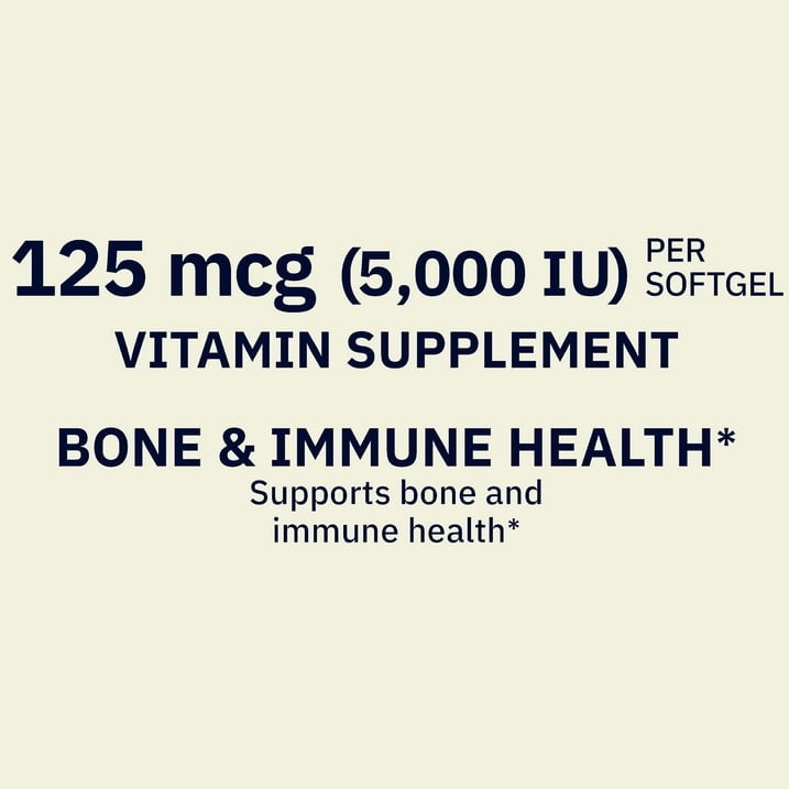 Spring Valley Vitamin D3 5000 IU 125 mcg Softgels Bone Immune Health 250 Count