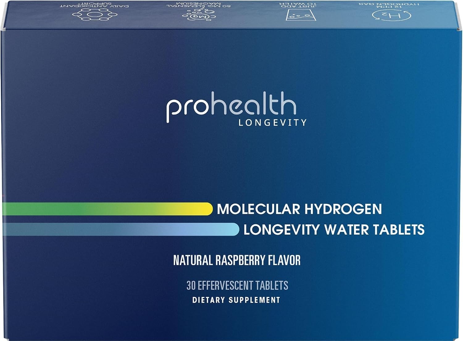 ProHealth Molecular Hydrogen Longevity Water Tablets Supplement Raspberry Flavor