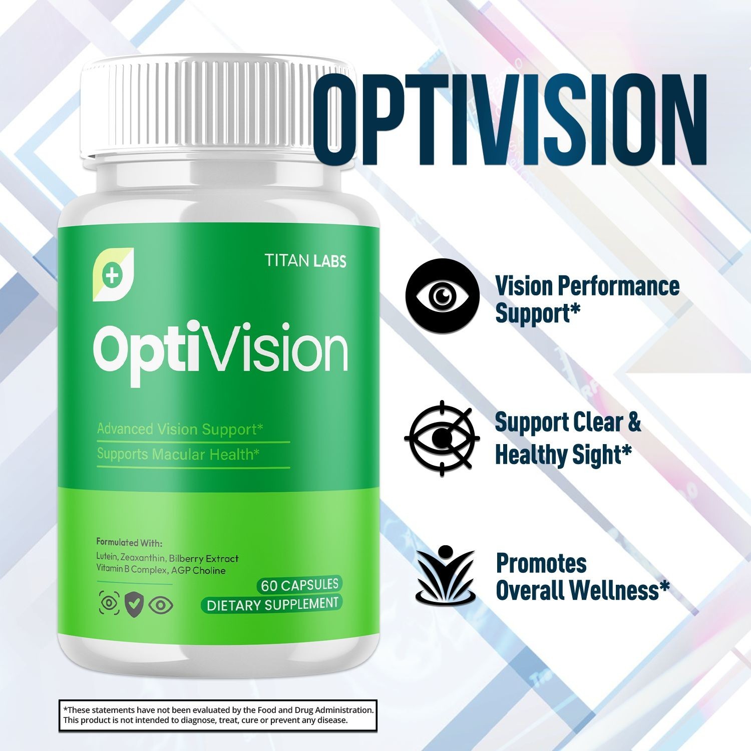 (3 Pack) OptiVision Support Healthy Eye Vision & Function Opti Vision 180Capsule