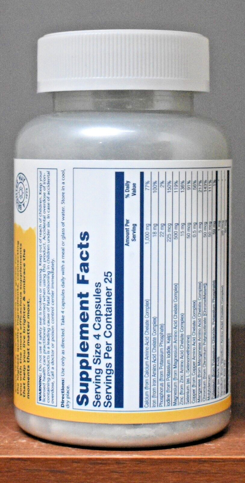 Solaray Mega Multi Mineral Capsules 100 Capsules Daily Mineral Complex Vitamin