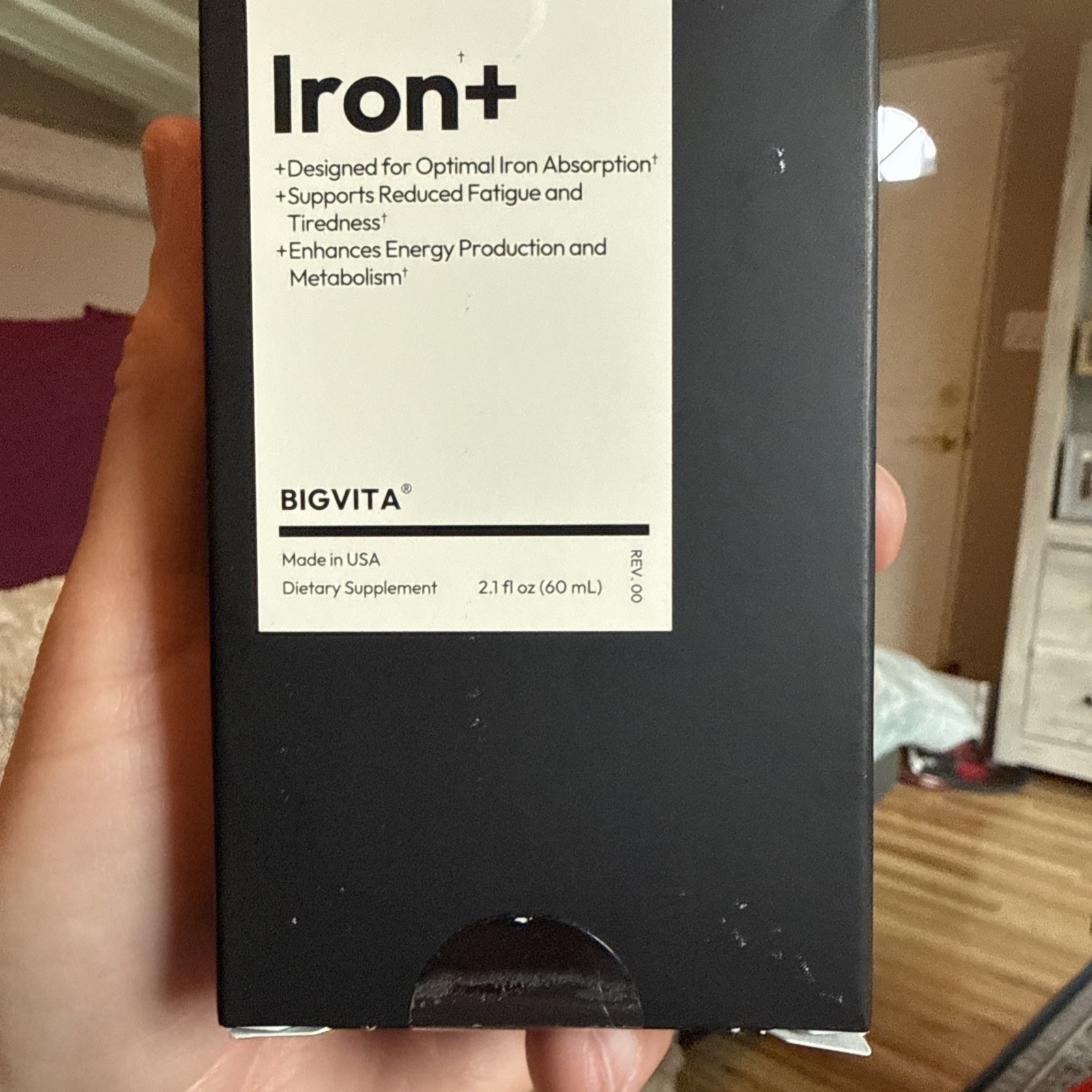 BIGVITA Iron+ High Absorption Drops Supplement 2.1 fl Oz (60 mL) 30 Servings NIB