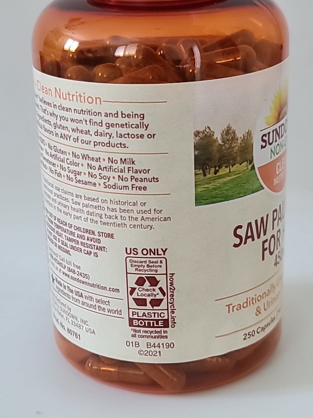 SUNDOWN SAW PALMETTO For HIM 450 mg 250 Cap Prostate Urinary Health 10/26 #0140