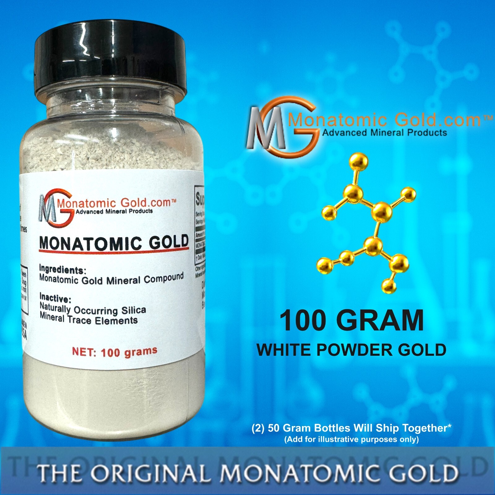 MONATOMIC GOLD *ORMUS* WHITE POWDER GOLD* 100 gram MONOATOMIC GOLD Andara M-5