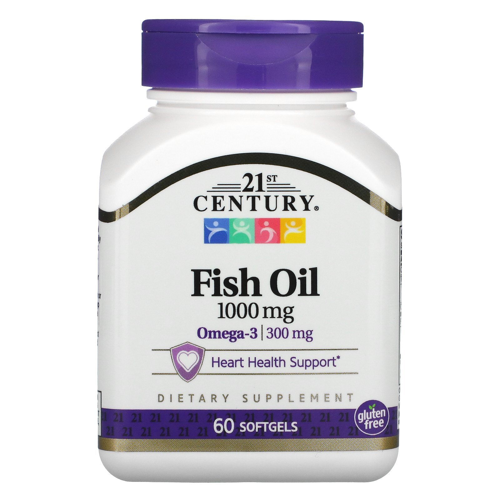 21st Century Fish Oil 1000 mg 60 Softgels No Artificial Colors, No Artificial