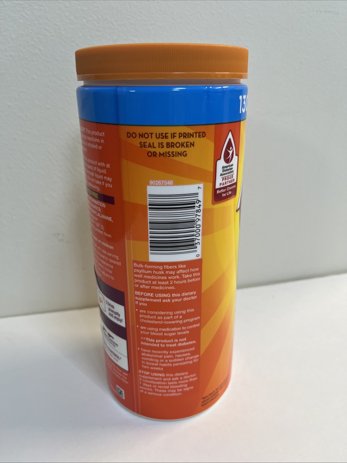 Metamucil Sugar Free Orange 4 In 1 Psyllium Fiber Supplement 26.6 OZ EXP 11/2028