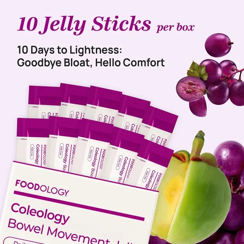 FOODOLOGY Coleology Bowel Movement Sticks, Grape Flavor, Gut Bloating Reli