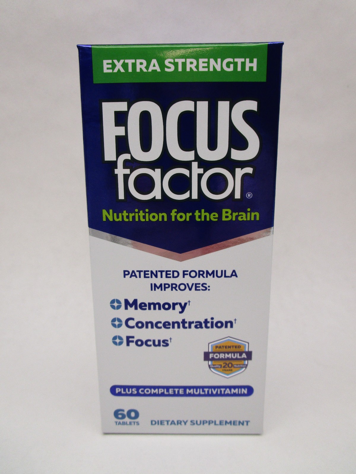 Focus Factor Extra Strength Multivitamin Brain Health 60 Count Bottle 2/28