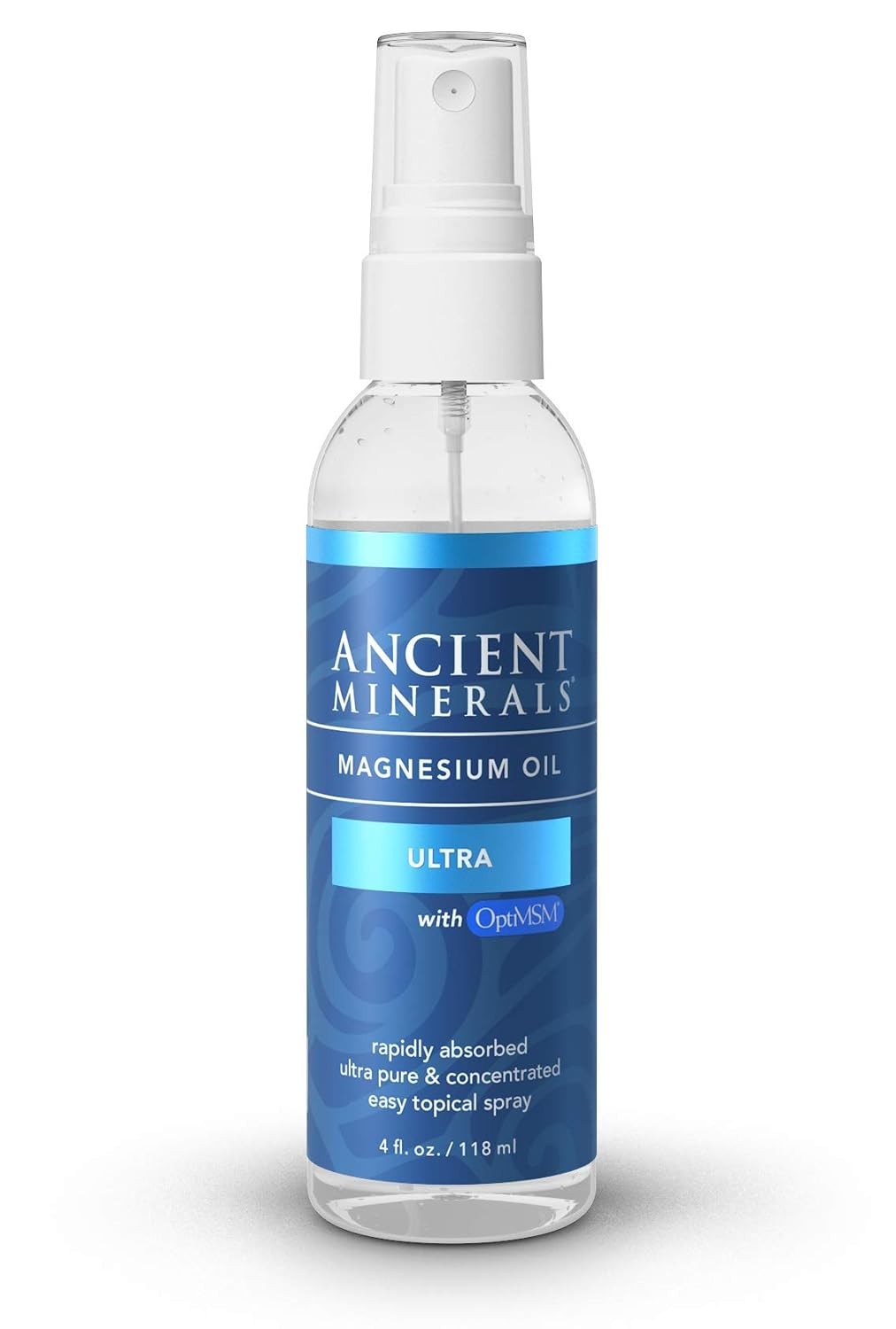 Ancient Minerals Ultra Magnesium Oil Spray with MSM – a Pure Zechstein Topical M