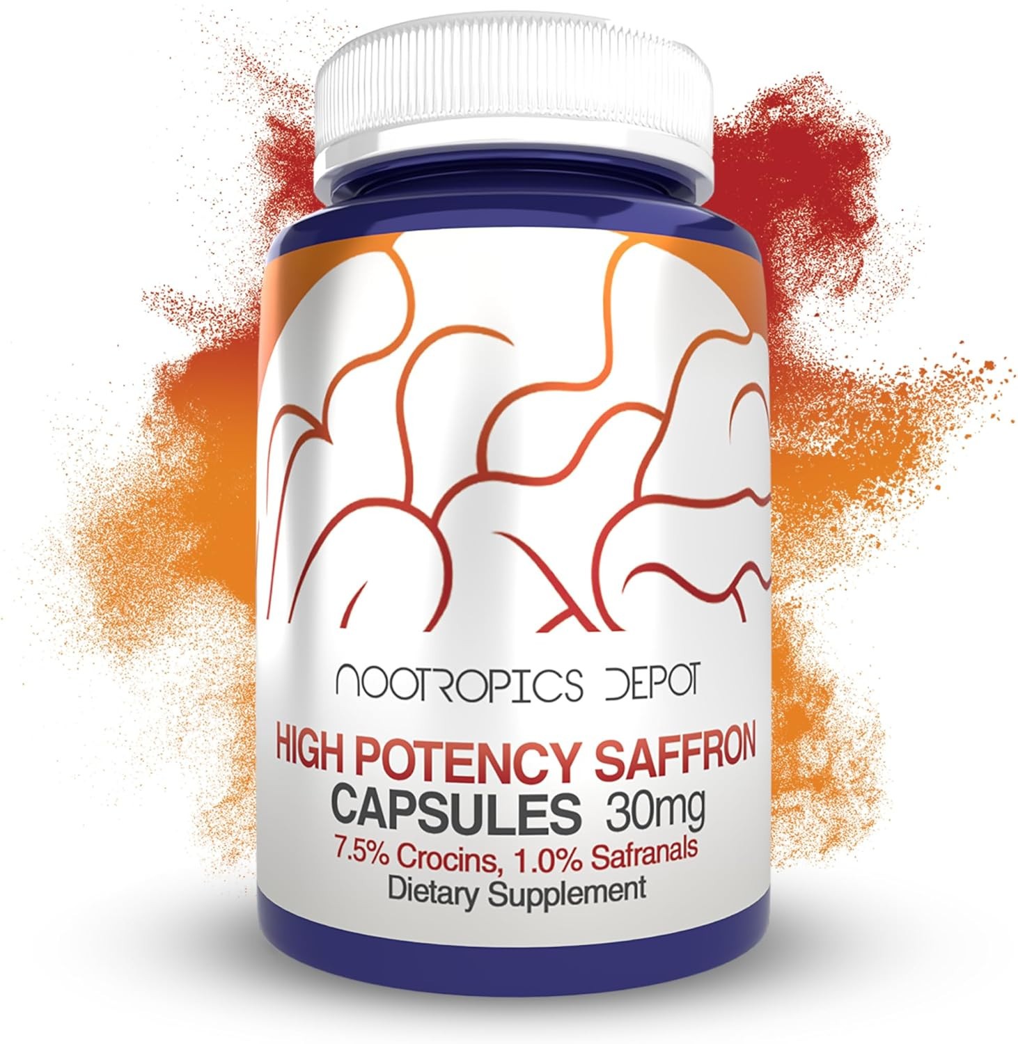 High Potency Saffron Extract Capsules | 30Mg | Minimum 7.5% Crocins and 1% Sa…