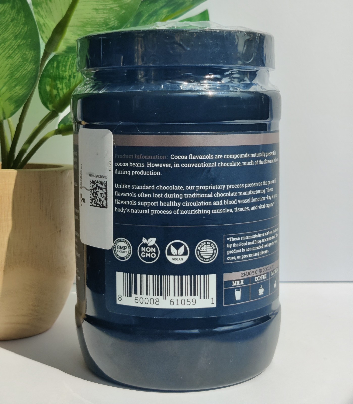 Black Forest High Flavanol Cocoa Powder and Flavonoids Supplement 1200mg 8 oz