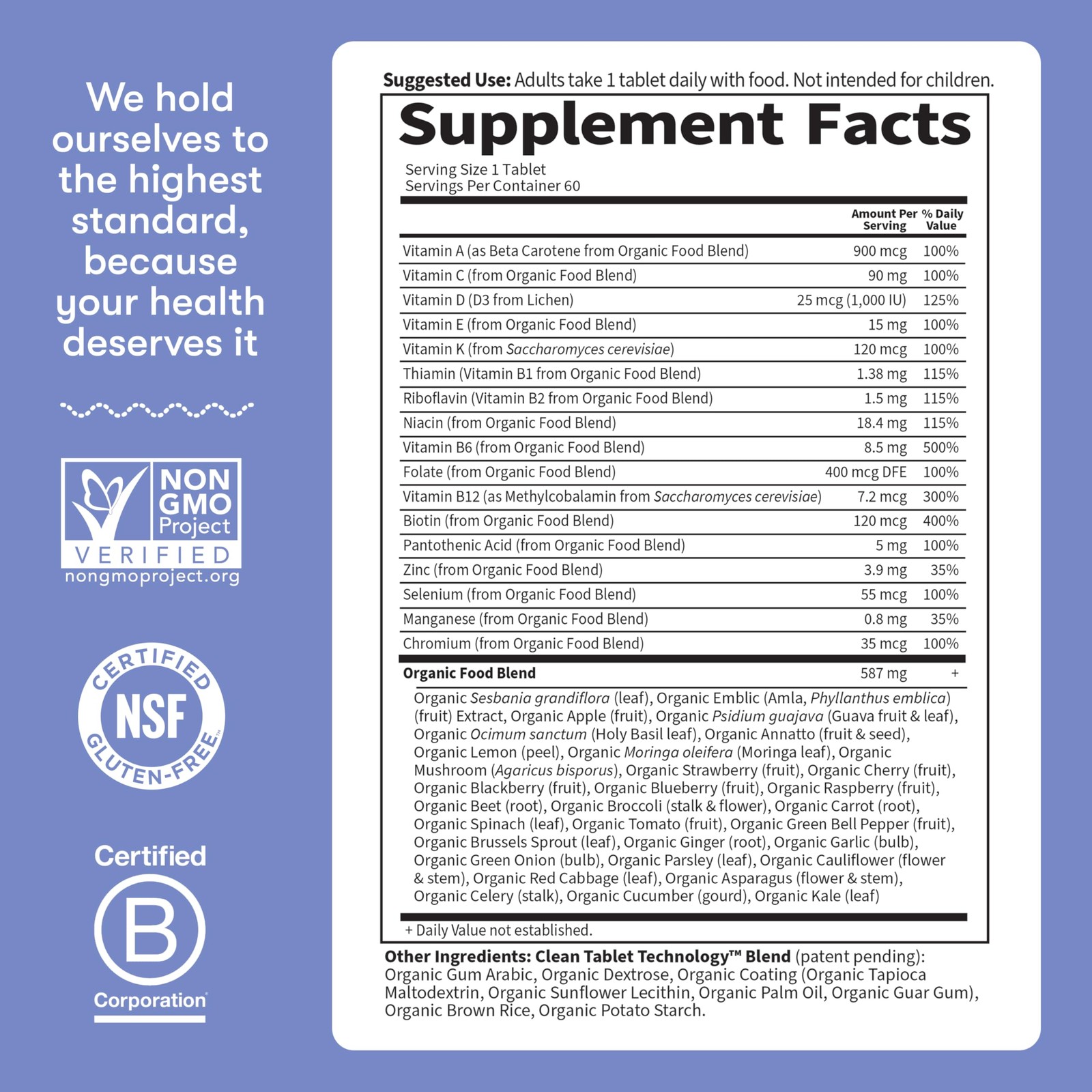 Garden of Life Once Daily Whole Food Multivitamin 60 Count (Pack 1), N/a