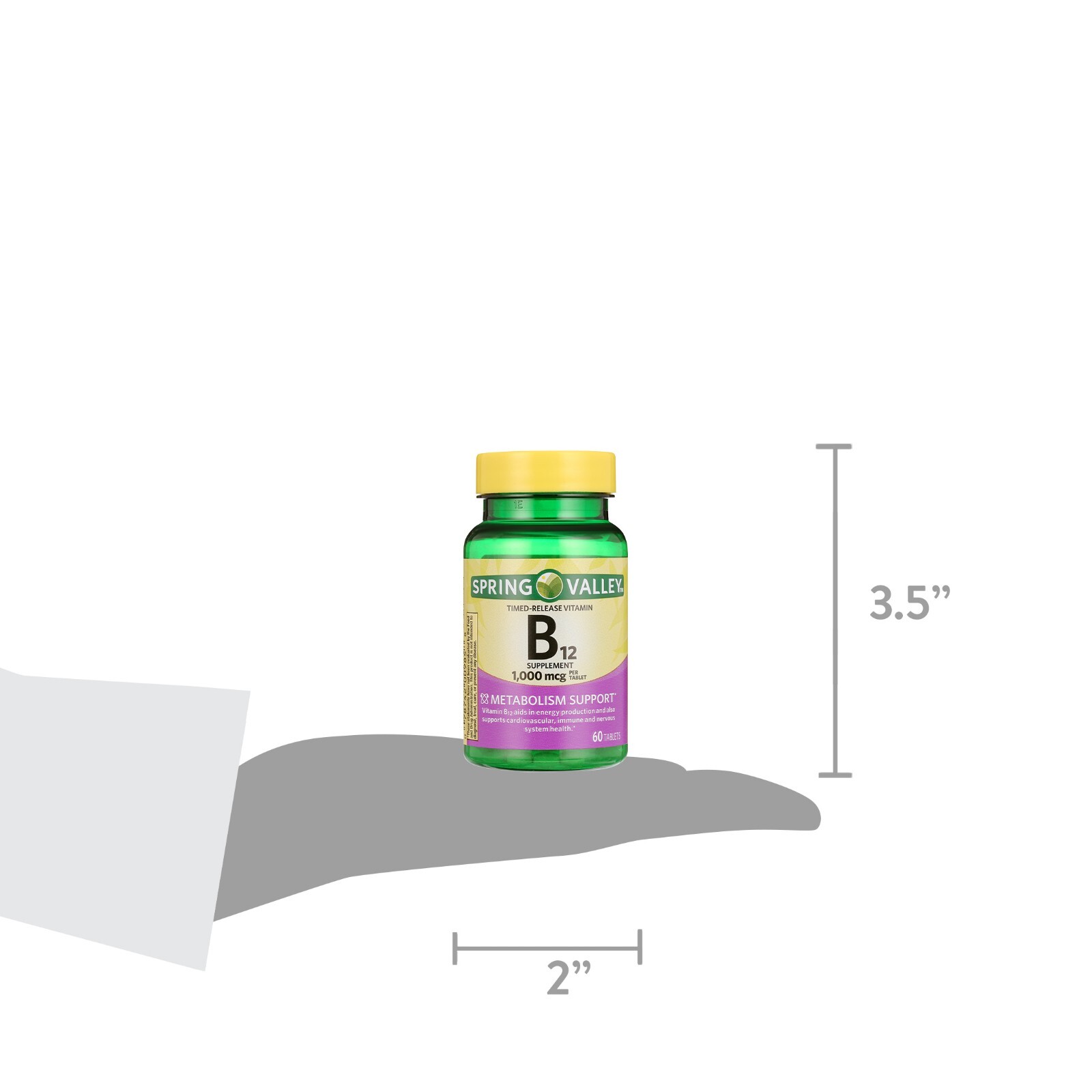 Spring Valley Timed-Release Vitamin B12 Tablets, 1,000 Mcg, 60 Count