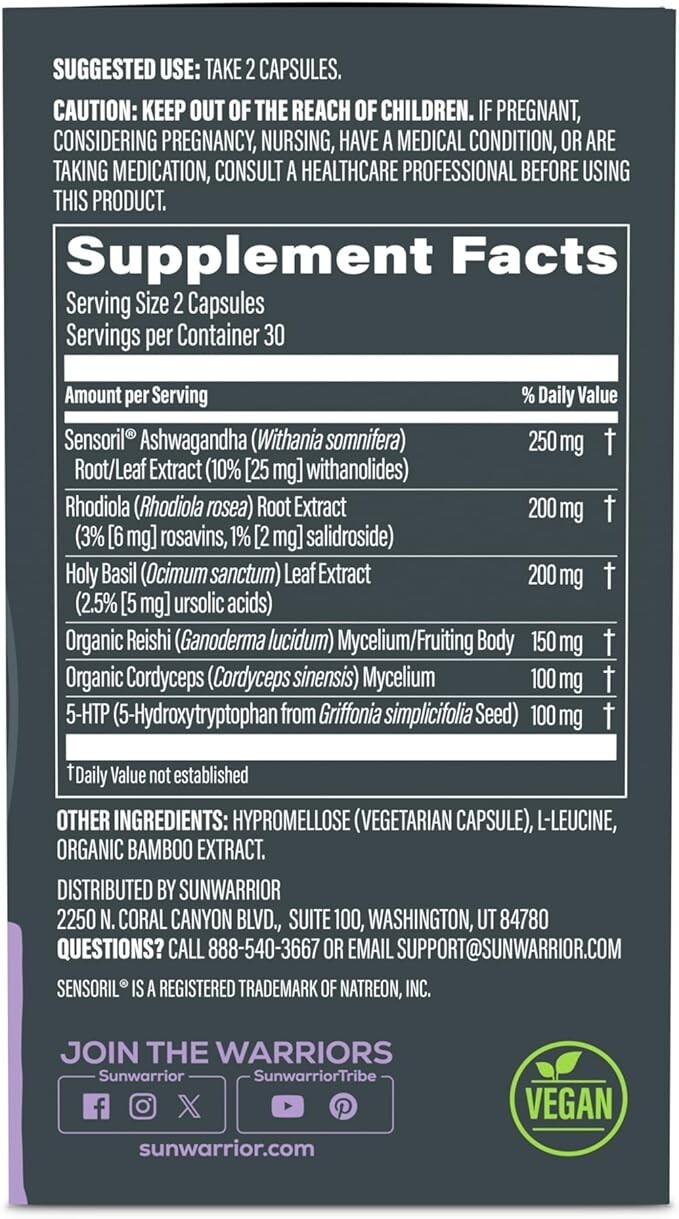 Sunwarrior Active Focus & Balance 60ct (30 SRV)