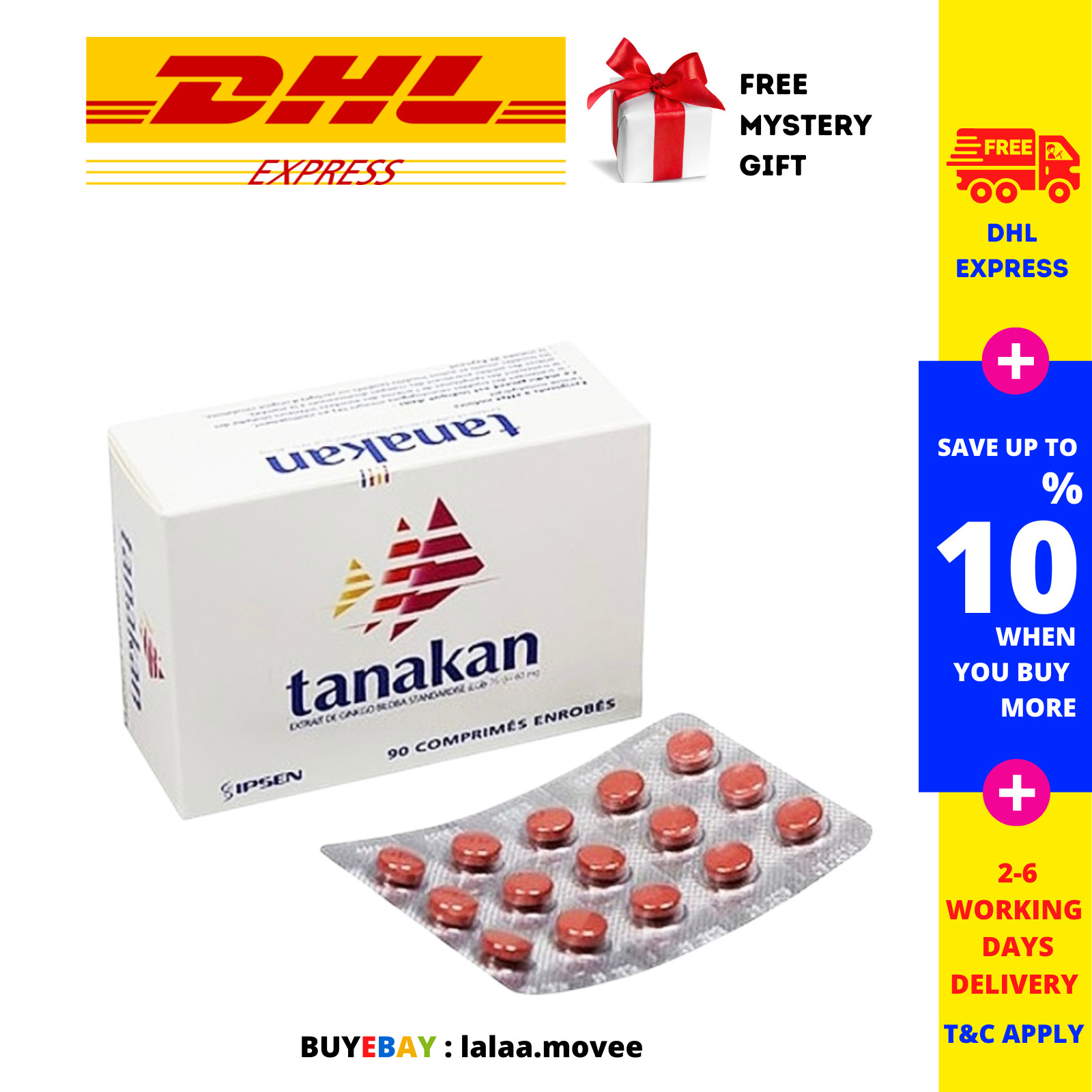 5 Boxes Tanakan Ginkgo Biloba Extract 100% ORIGINAL PRODUCT (40mg X 90 Tablets)