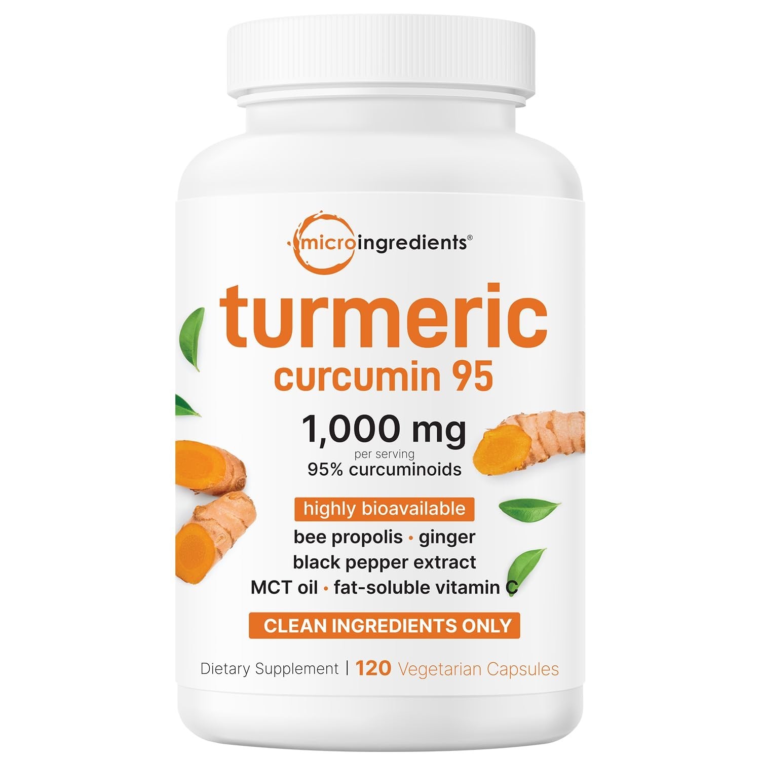 Pure Turmeric Curcumin 1000mg 120 Veggie Caps 95% Curcuminoids Black Pepper