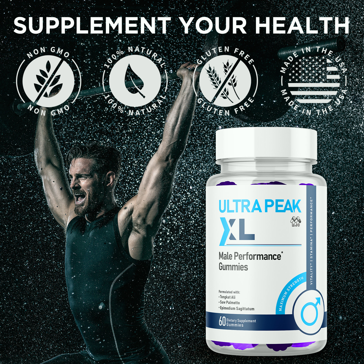 (3 Pack) Ultra Peak XL Gummys Advanced Male Support Supplement 180 Gummies