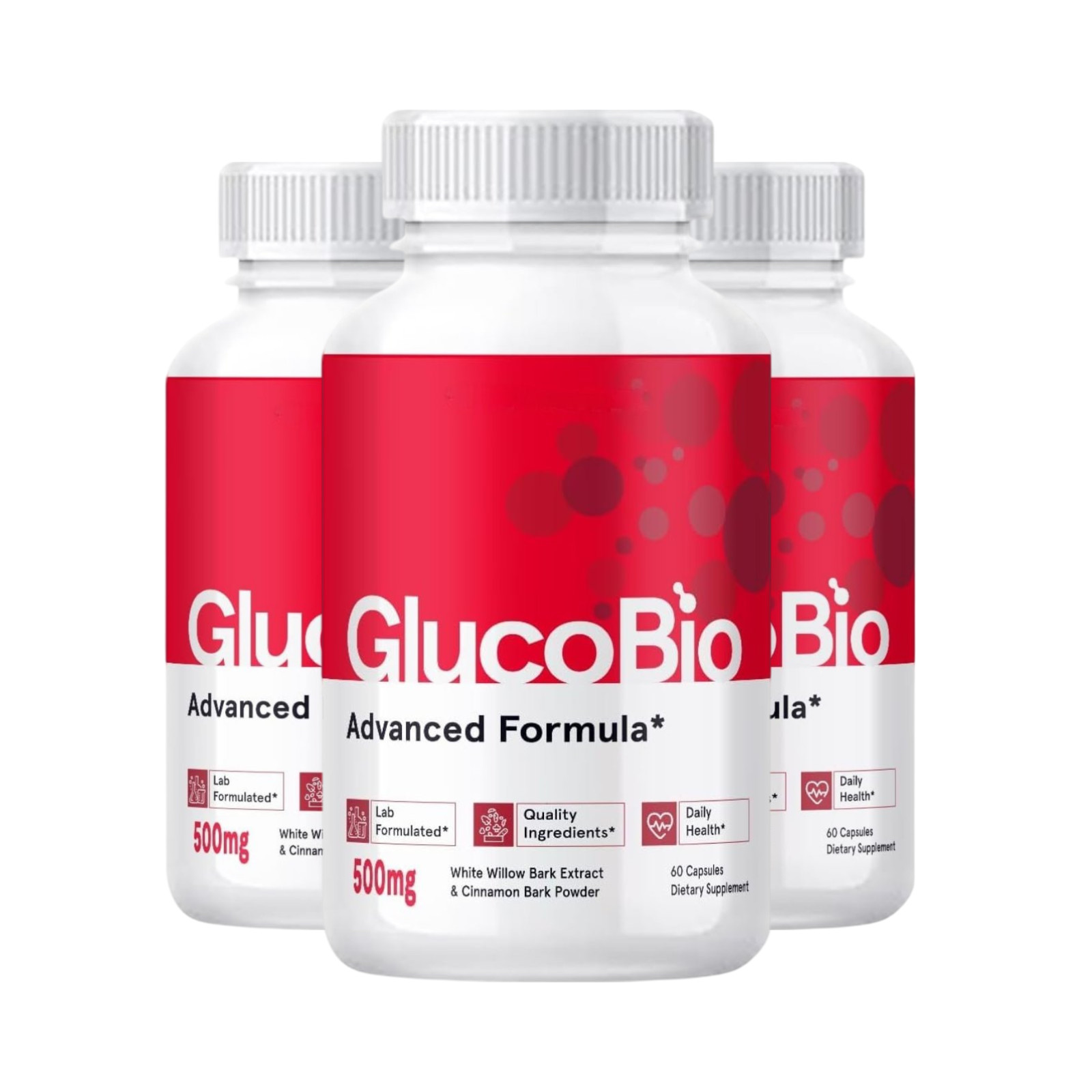 3-Pack Gluco Bio Capsules, GlucoBio Blood Health Dietary Supplement 180 Capsules