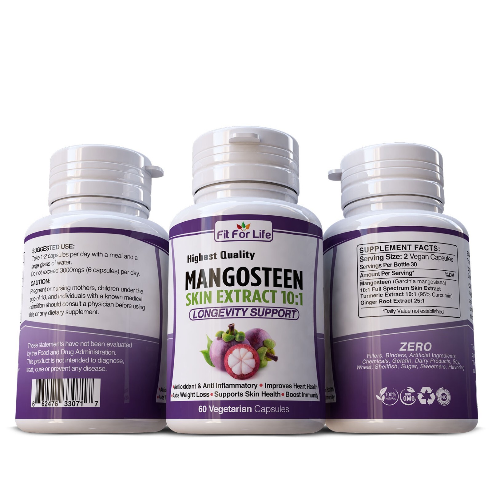 Mangosteen Skin Complex Pure Fruit Extract Supplement Pills 60 Caps Antioxidant