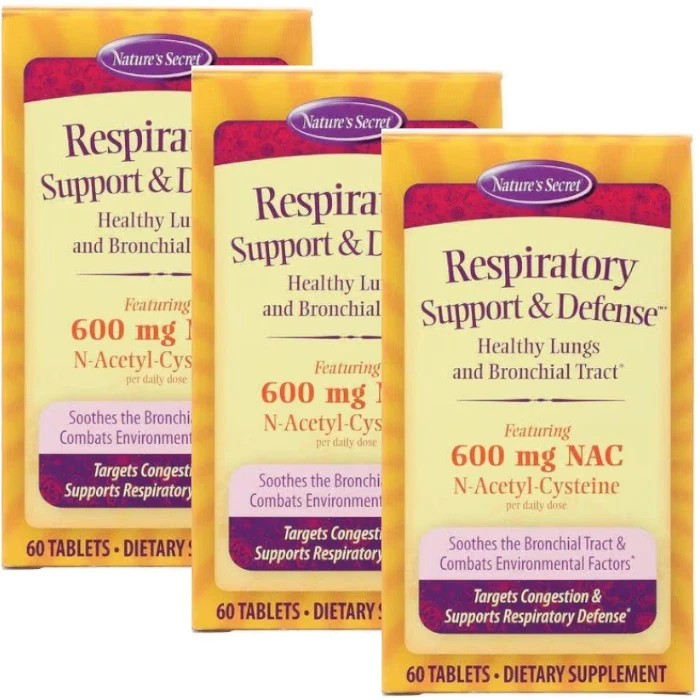 Nature’s Secret Respiratory Support & Defense 60 Tablets Each (Pack of 3)