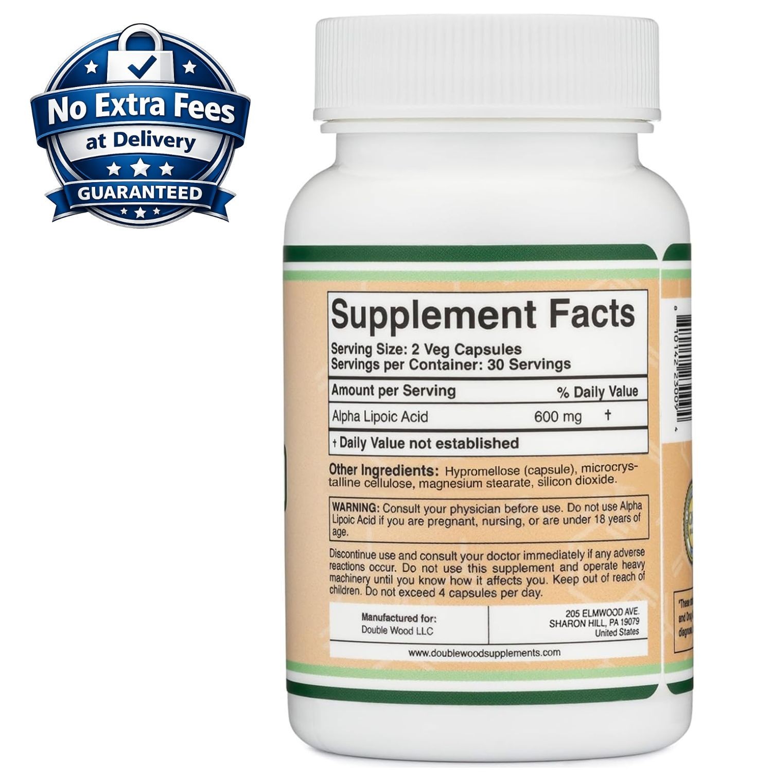 Alpha Lipoic Acid 600mg 60 Capsules | 1 Month Supply