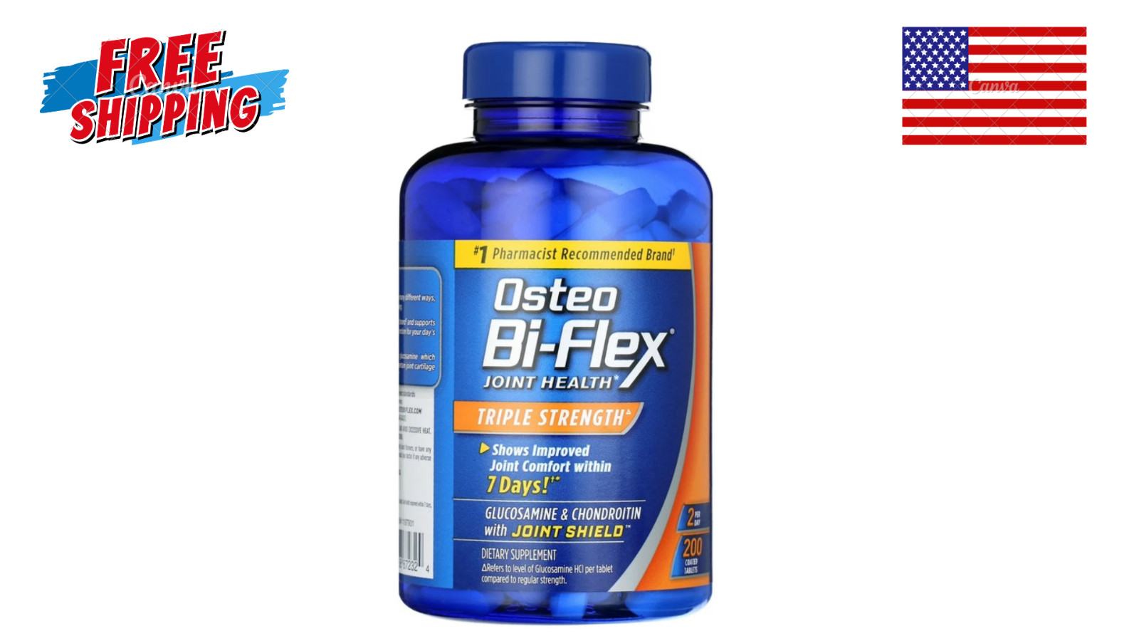 Osteo Bi-Flex Triple Strength Dietary Supplements 200 Capsule Free Shipping