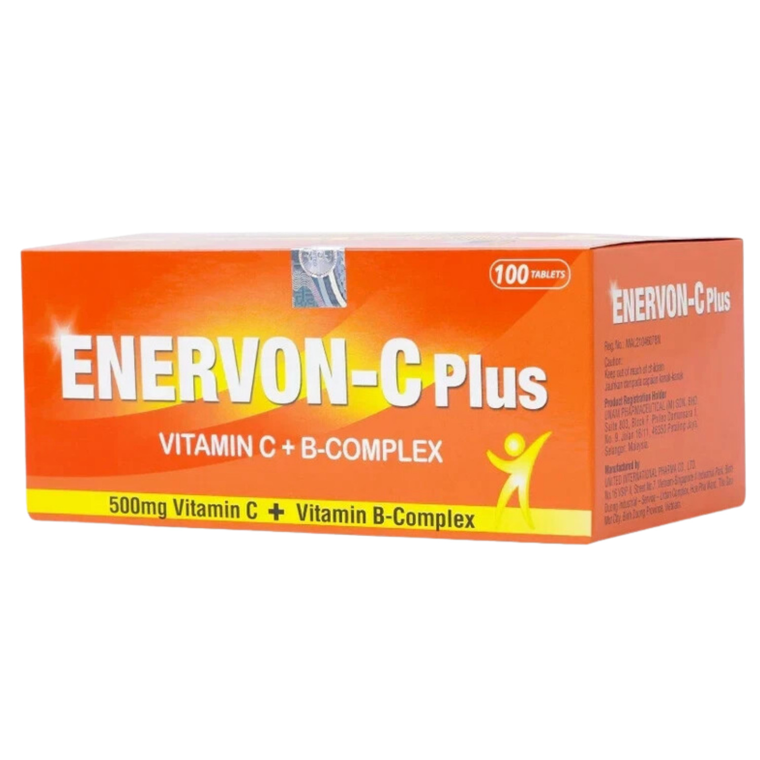 ENERVON-C Vit C 500mg + Vit B-Complex Increase Energy Immunity (100’s) x 4
