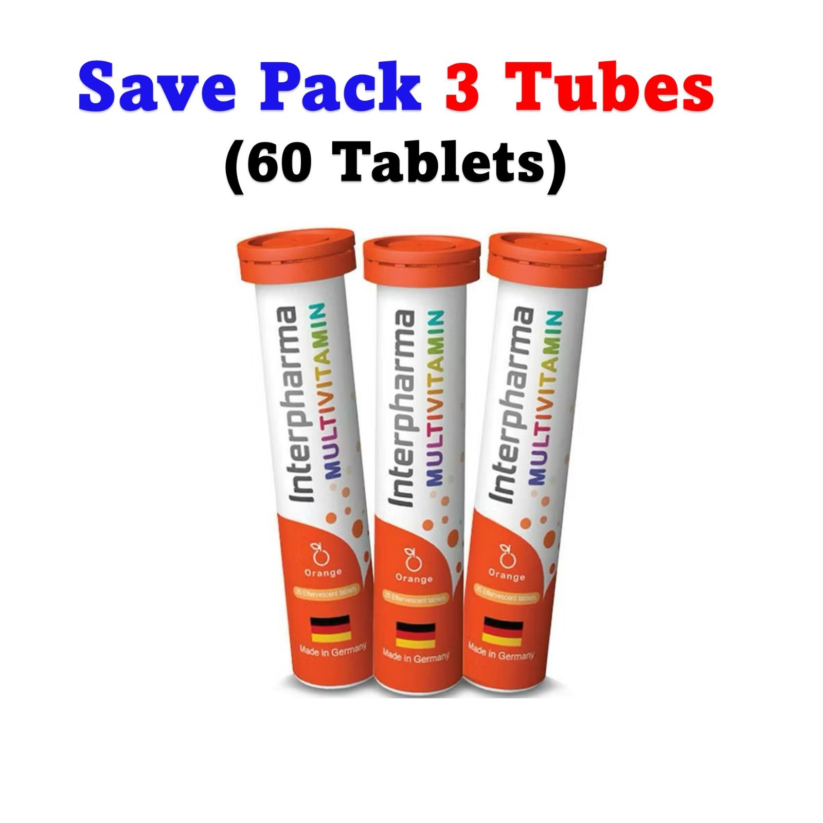 Pack of 3 tubes Interpharma Multivitamin 20 tablets (60 tablets)