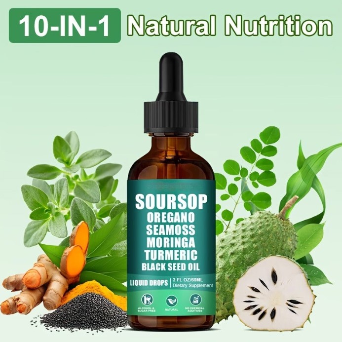 10-in-1 Soursop Bitters Liquid Drops – for Immune Health & Daily Wellness
