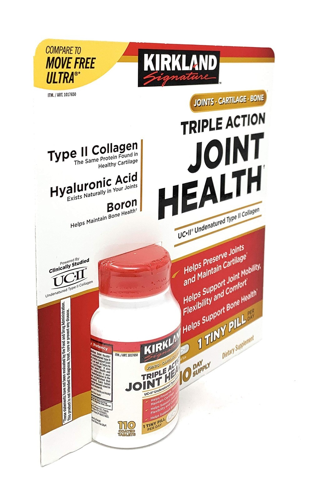 Kirkland Signature Triple Action Joint Health 110 Coated Tablets,Exp:05/2028